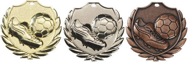 Voetbal Medaille E 149 Goud-Zilver-Brons compleet LAATSTE Serie OP=OP!!